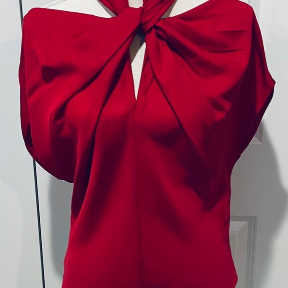 Robert Rodriguez Cherry Red Silk Off Shoulder Top - Picture 8 of 8